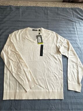 Murano Men's V-Neck Sweater in Cream